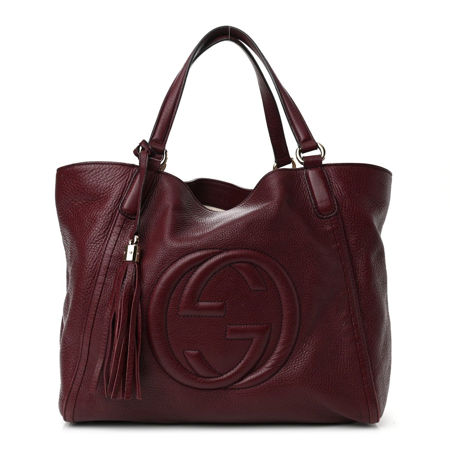 Gucci Pebbled Calfskin Medium Soho Shoulder Bag Bordeaux 1 of 10