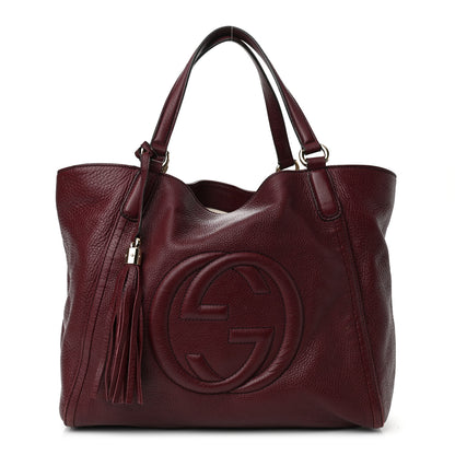 Gucci Pebbled Calfskin Medium Soho Shoulder Bag Bordeaux 1 of 10