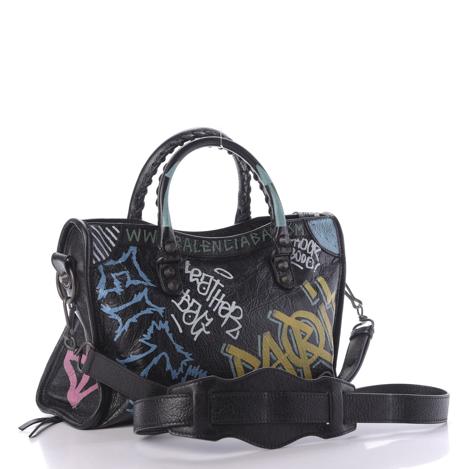Balenciaga Agneau Graffiti All Over Classic Hardware S City Black Multicolor 3 of 9
