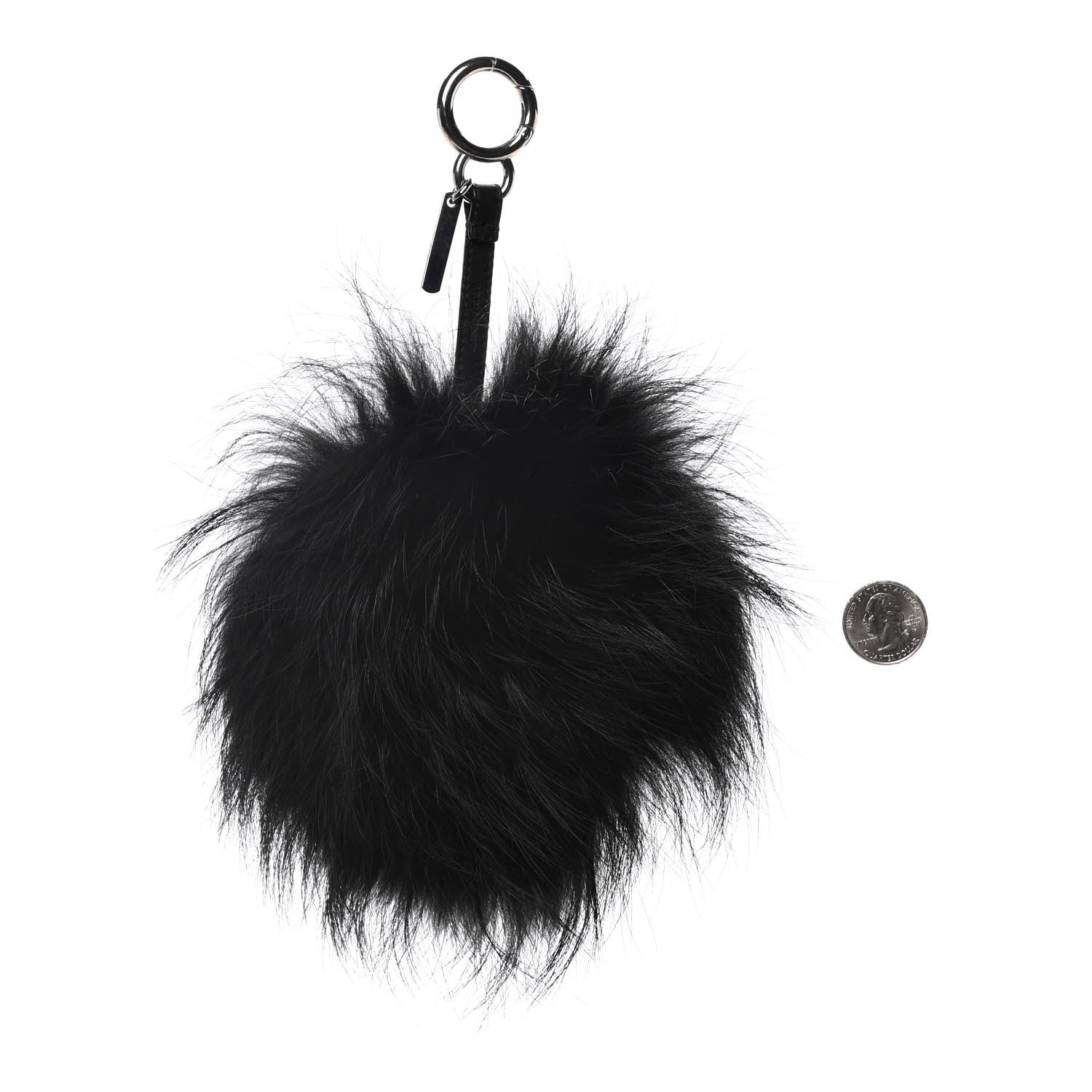 Fendi Fox Fur Shearling Crystal Pinky Punky Monster Bag Bug Charm Black Bubblegum 2 of 4