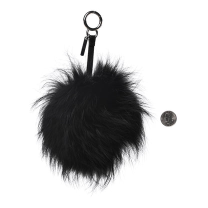 Fendi Fox Fur Shearling Crystal Pinky Punky Monster Bag Bug Charm Black Bubblegum 2 of 4