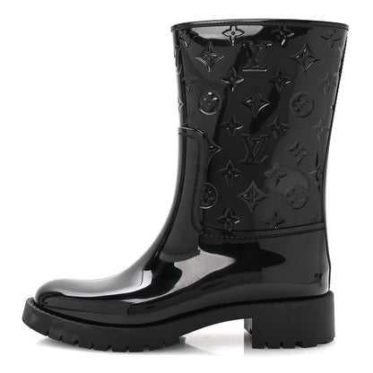 Louis Vuitton Rubber Embossed Monogram Splash Rain Short Boots 39 Black 1 of 7