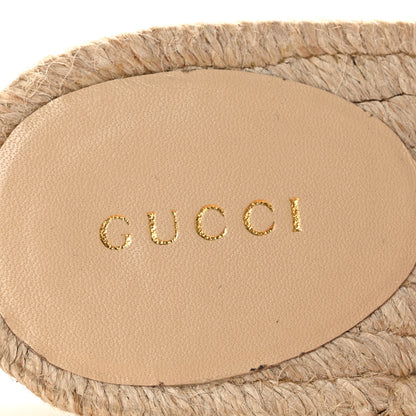 Gucci Straw Elaphe Matelasse GG Marmont Espadrille Slide Sandals 39 Natural Cream Brown 8 of 9