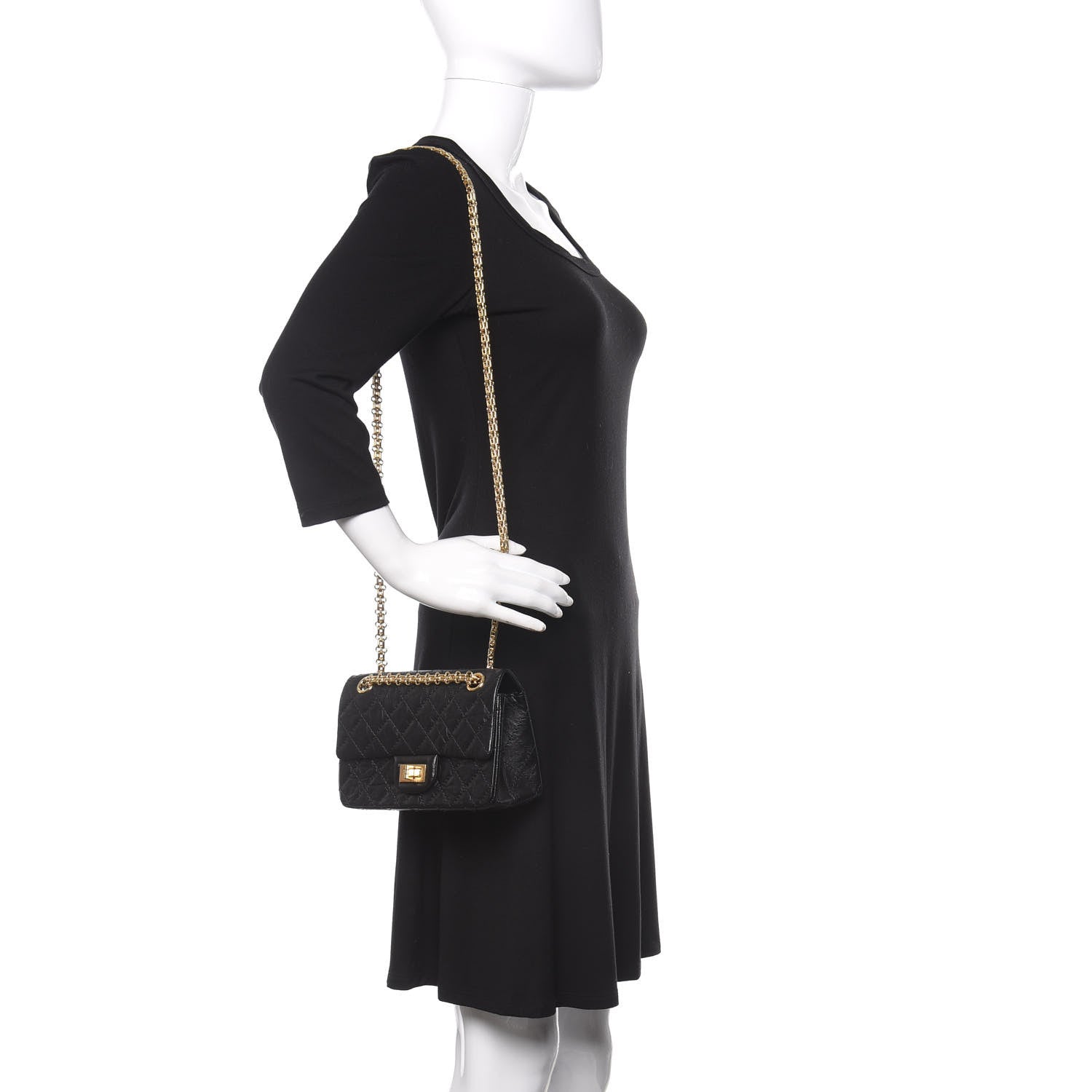 Chanel Aged Calfskin Quilted 2.55 Reissue Mini Flap Black 3 of 11