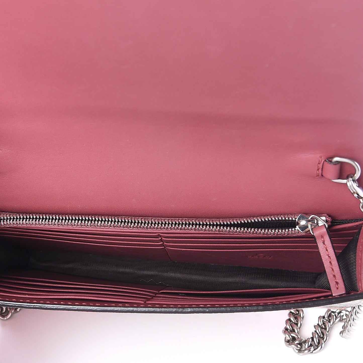 GG Supreme Monogram Blooms Chain Wallet Beige Multicolor Dry Rose