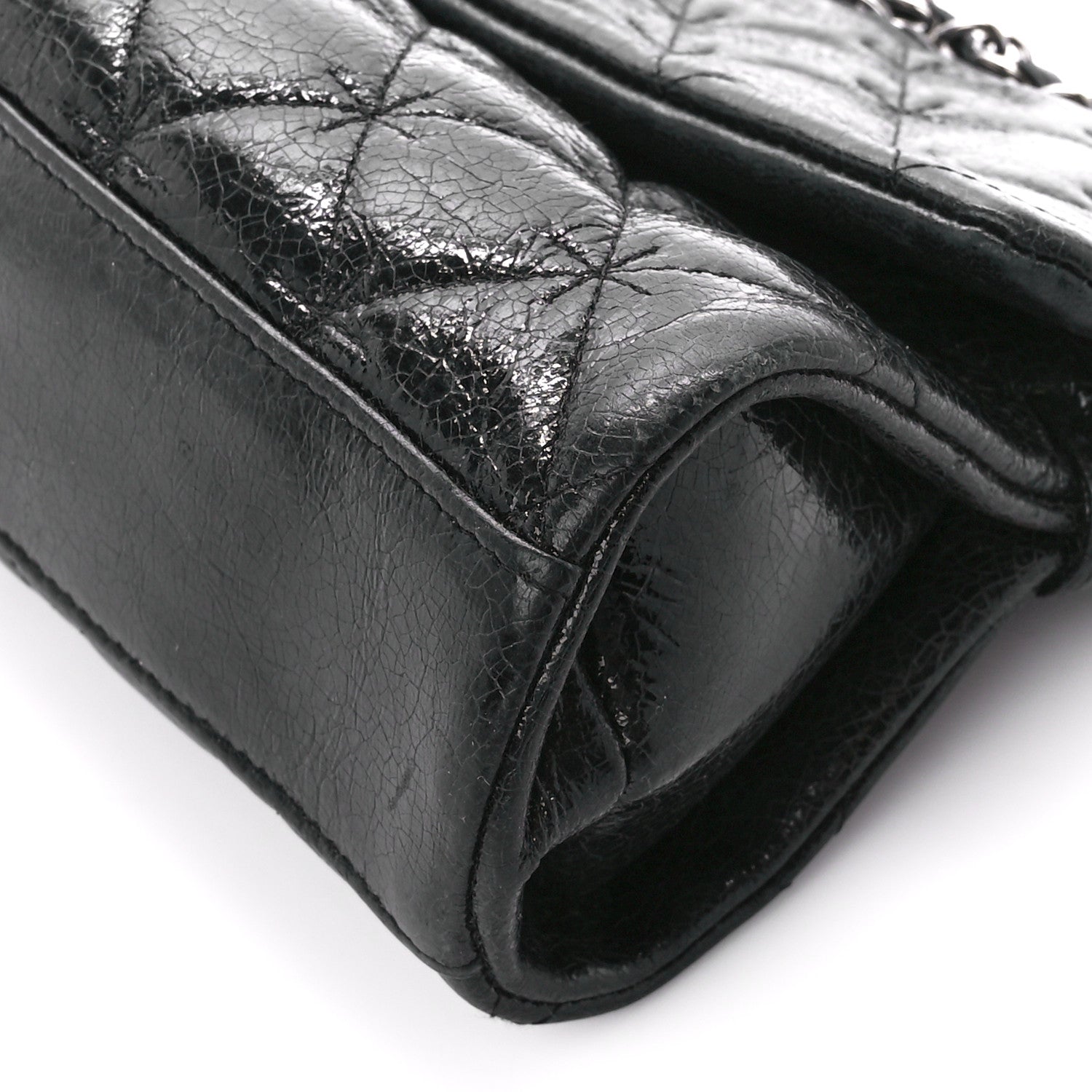 Chanel Glazed Crackled Calfskin Mademoiselle Flap Black 10 of 10