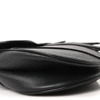 Christian Dior Grained Calfskin Saddle Bag Black 9 of 11