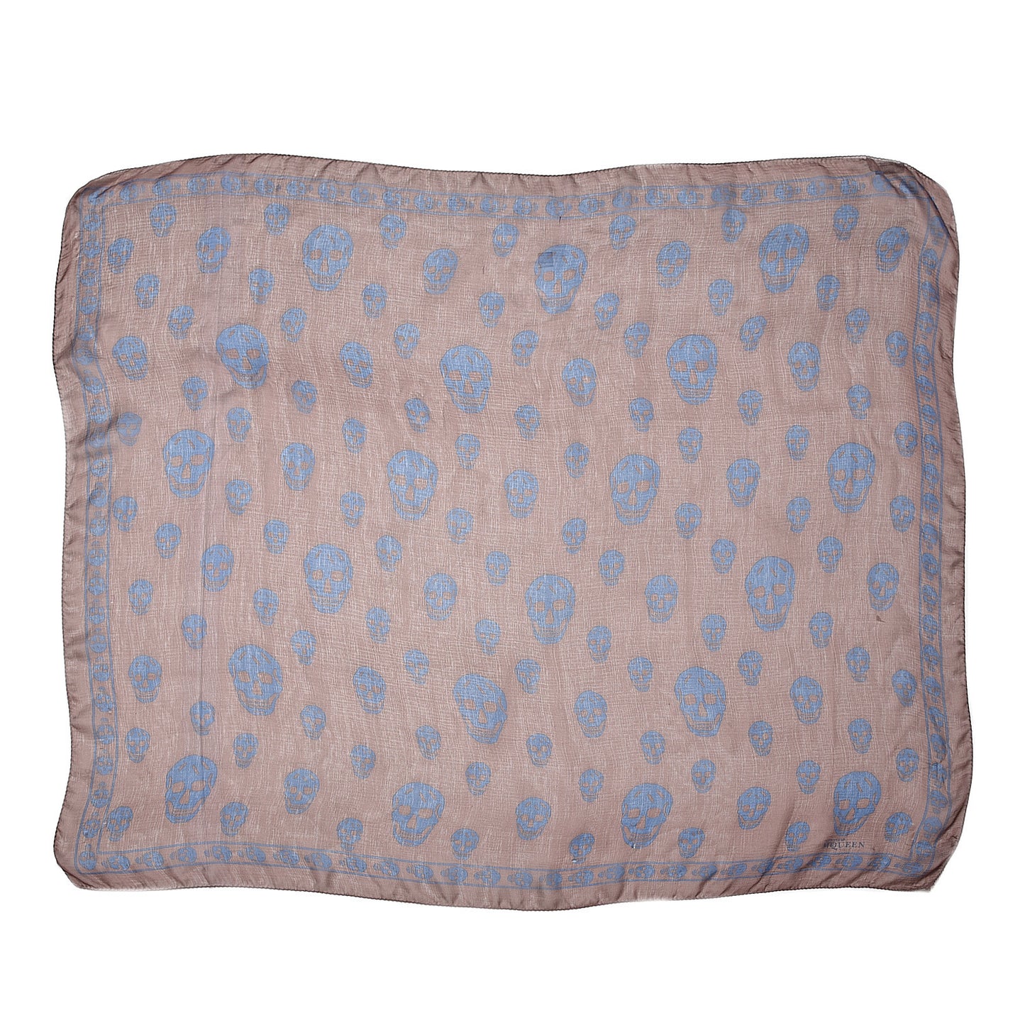 Silk Chiffon Skull Scarf Sapphire Light