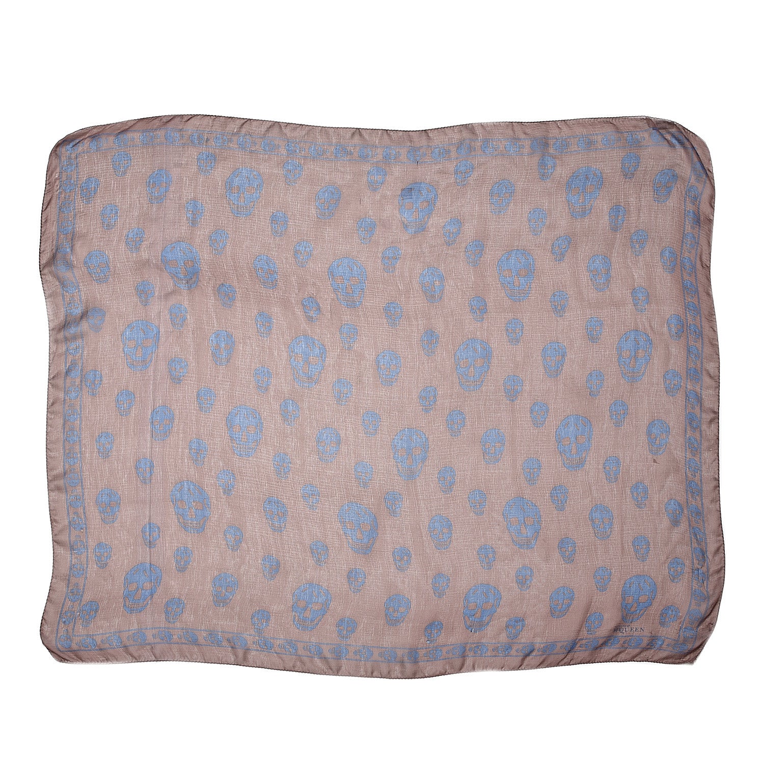 Alexander McQueen Silk Chiffon Skull Scarf Sapphire Light 1 of 5