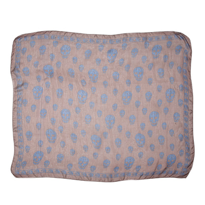 Alexander McQueen Silk Chiffon Skull Scarf Sapphire Light 1 of 5