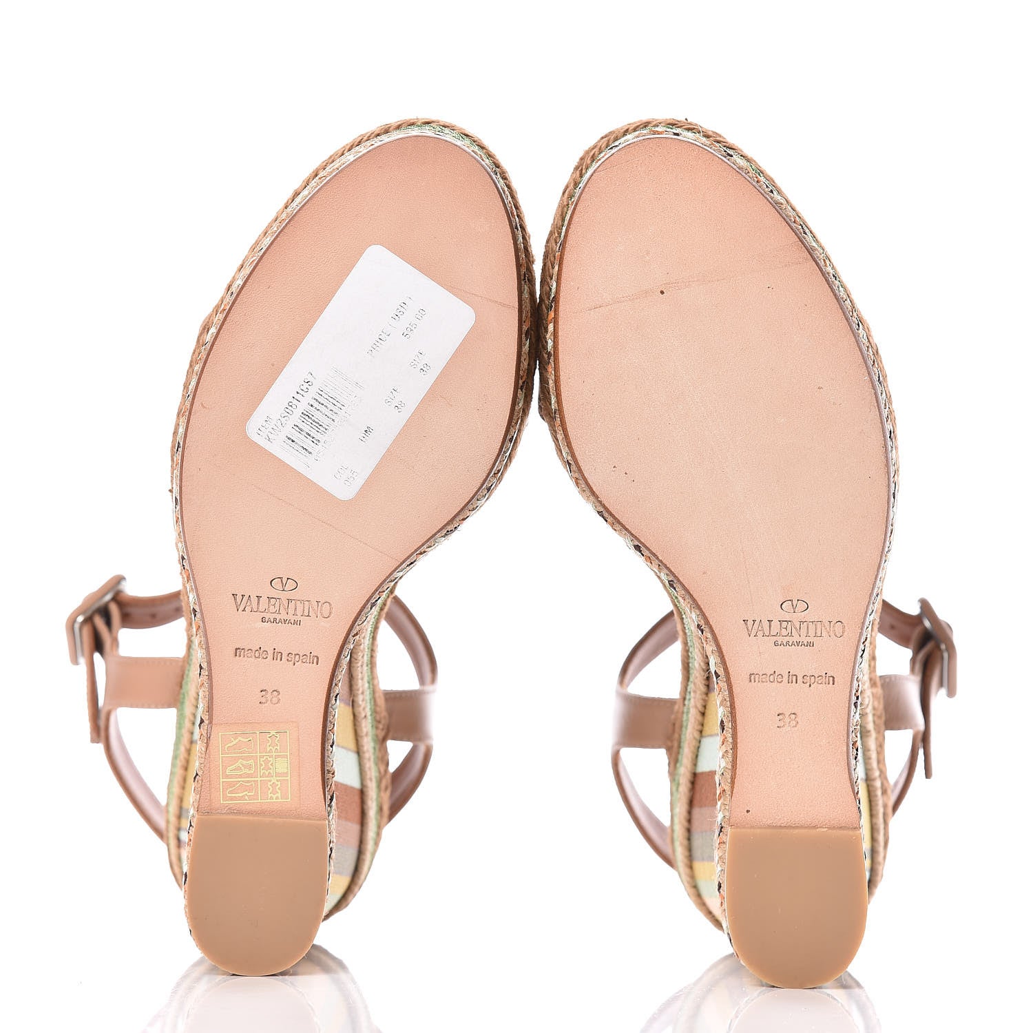 Valentino Garavani Canvas Calfskin Native Couture 1975 Espadrille Wedge Sandals 38 Alpaca Multicolor 5 of 11