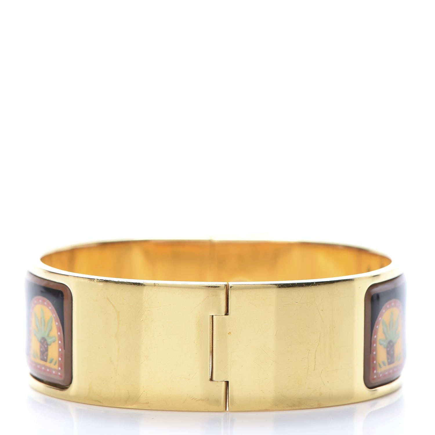 Hermes Enamel Printed Wide Loquet Bracelet 3 of 6