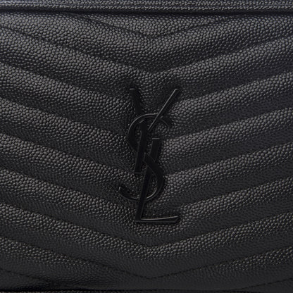 Saint Laurent Grain De Poudre Matelasse Monogram Mini Lou Camera Bag Black 9 of 9