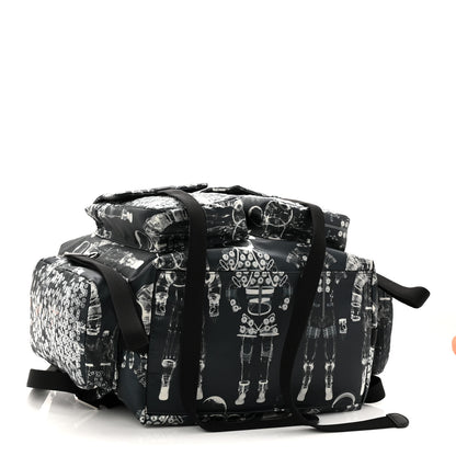 Chanel Sequin Nylon Lambskin Astronaut Essentials Backpack Black White 5 of 11