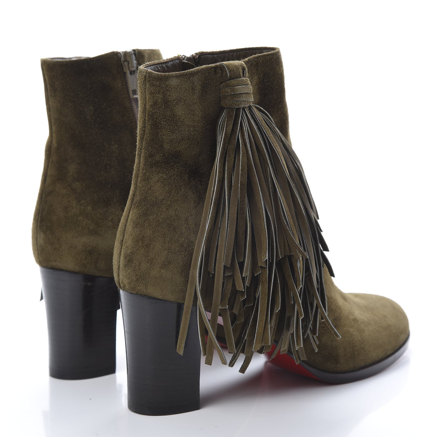 Christian Louboutin Veau Velours Jimmynetta 70 Ankle Boots 37 Bronze Tomoro Luc 4 of 12