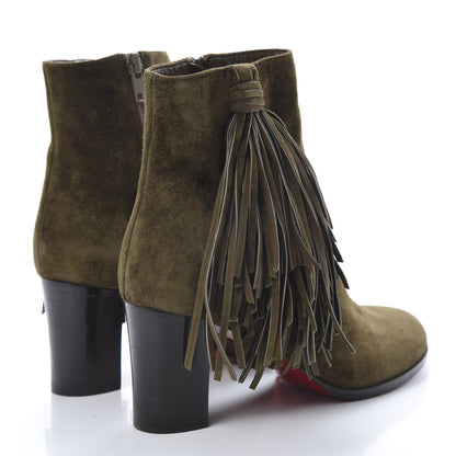 Christian Louboutin Veau Velours Jimmynetta 70 Ankle Boots 37 Bronze Tomoro Luc 4 of 12
