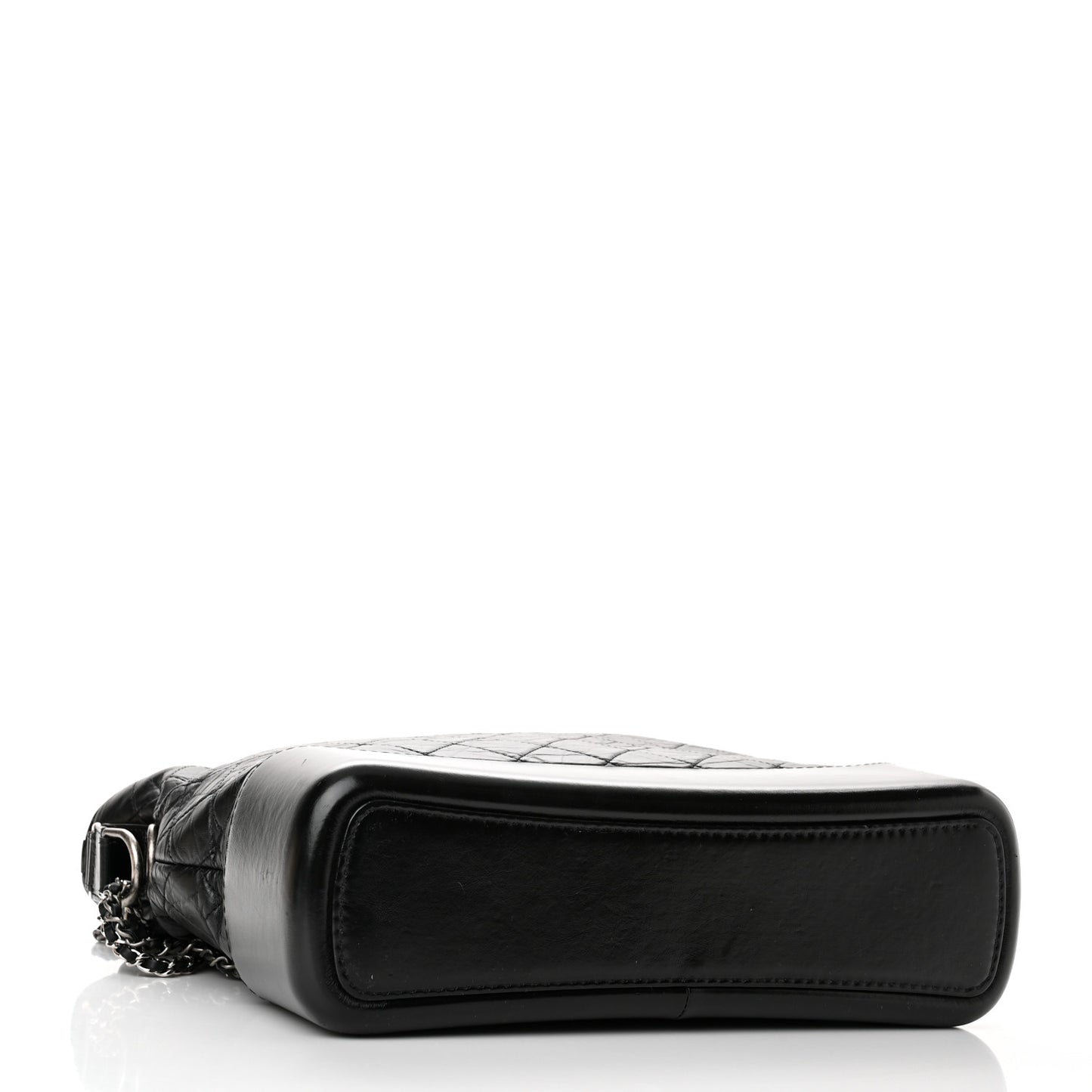 Aged Calfskin Quilted Large Gabrielle Hobo Black