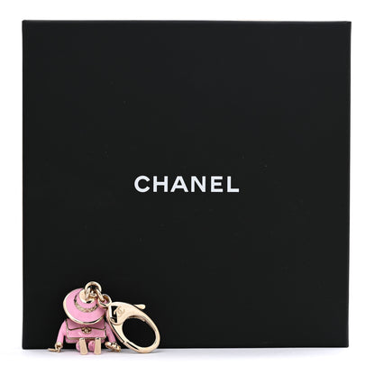 Chanel Metal Pearl Coco Mademoiselle Figurine Bag Charm Pink Gold Black 4 of 4