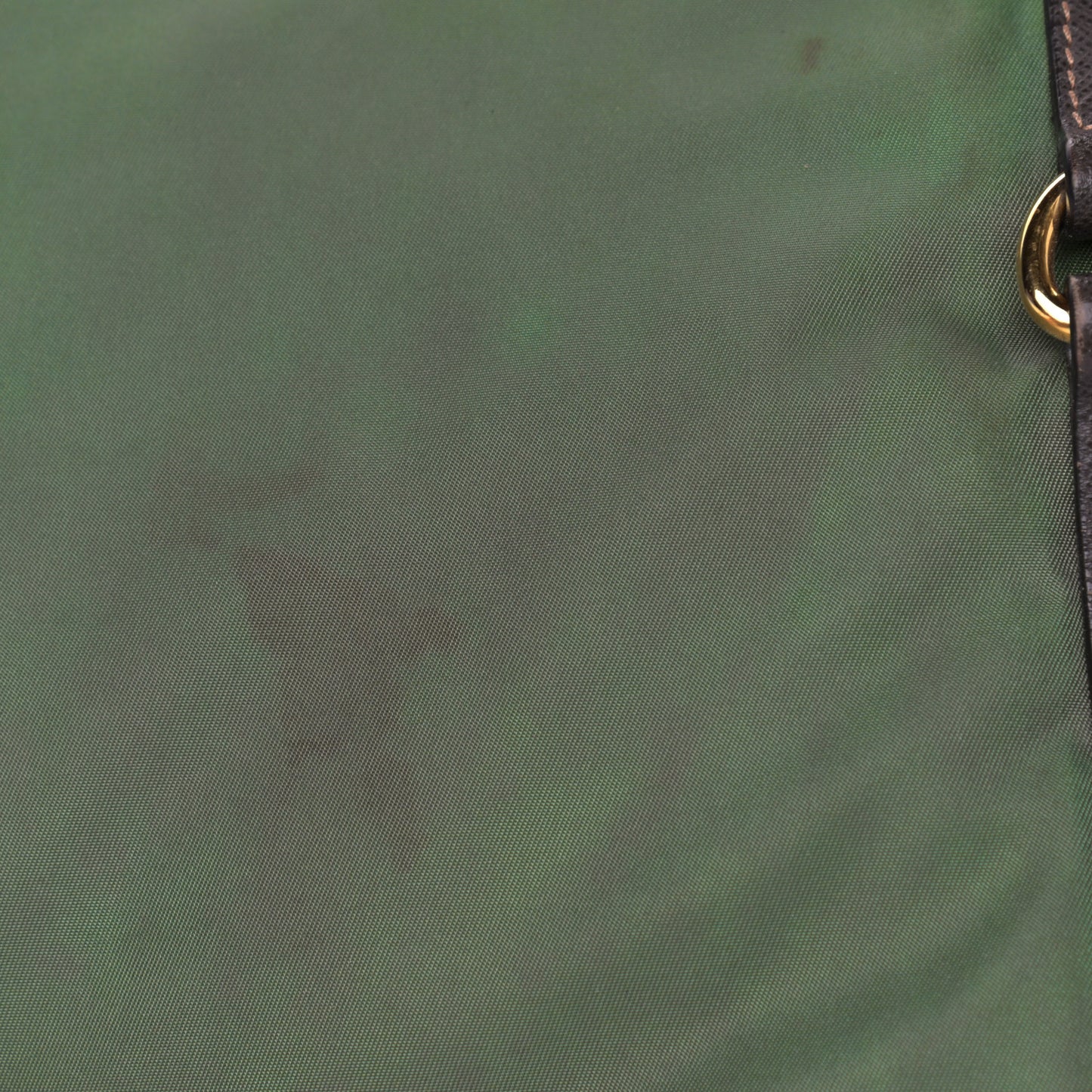 Saffiano Tessuto Nylon Shopping Tote Green Brown
