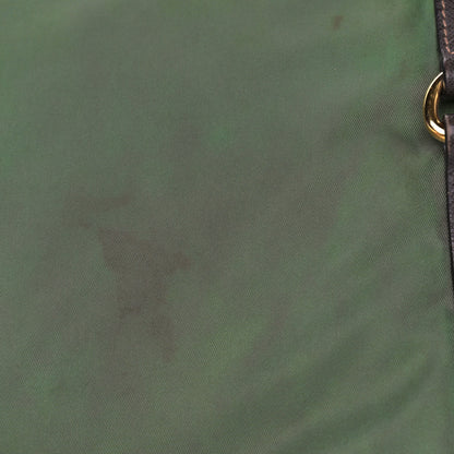 Prada Saffiano Tessuto Nylon Shopping Tote Green Brown 19 of 24