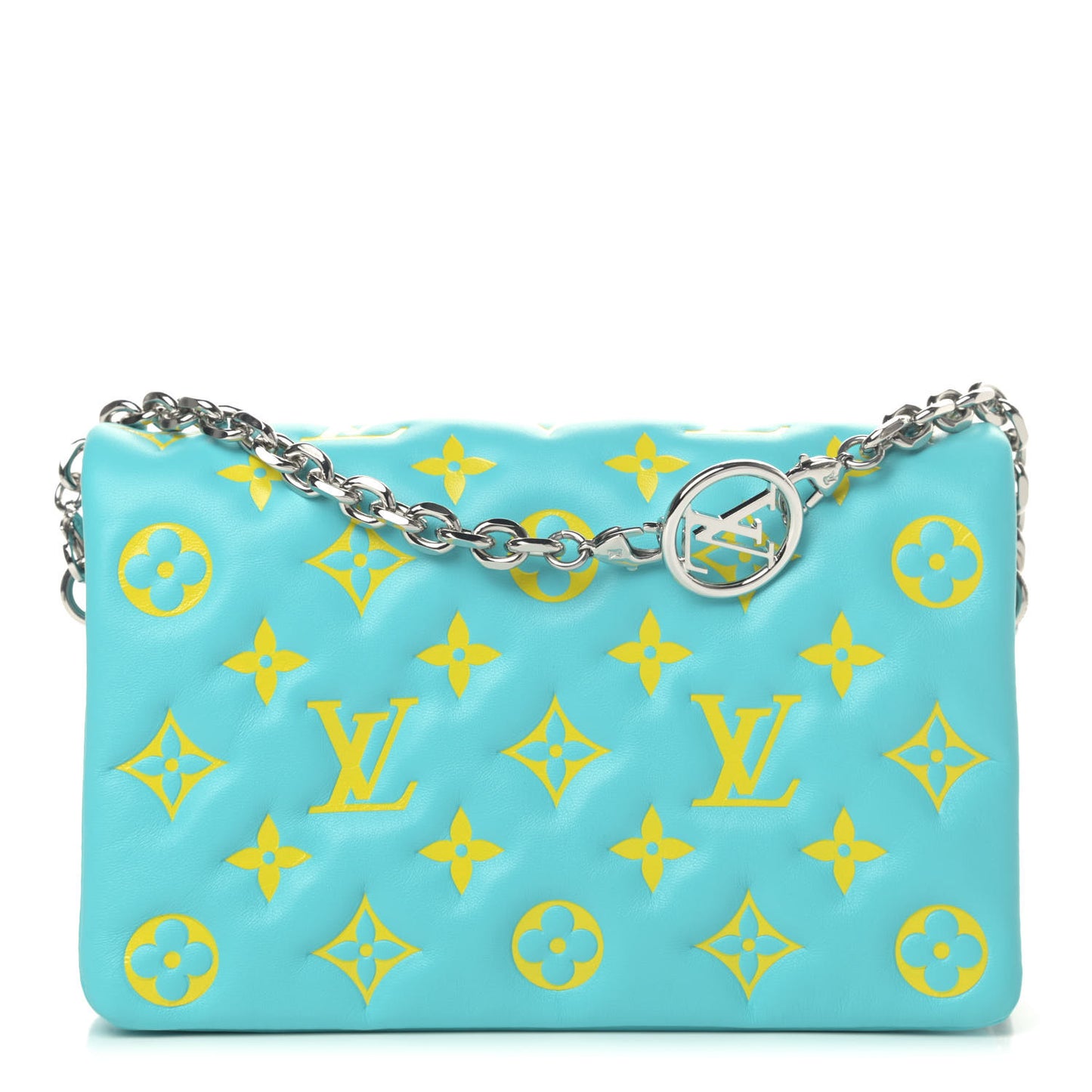Lambskin Embossed Monogram Vuittamins Pochette Coussin Menthe Jaune