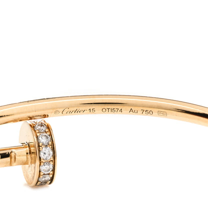 Cartier 18K Yellow Gold Diamond Small Juste Un Clou Bracelet 15 3 of 4
