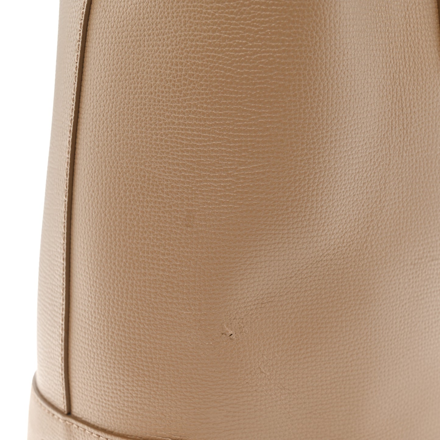 Calfskin TB Motif Embossed Medium Tote Camel