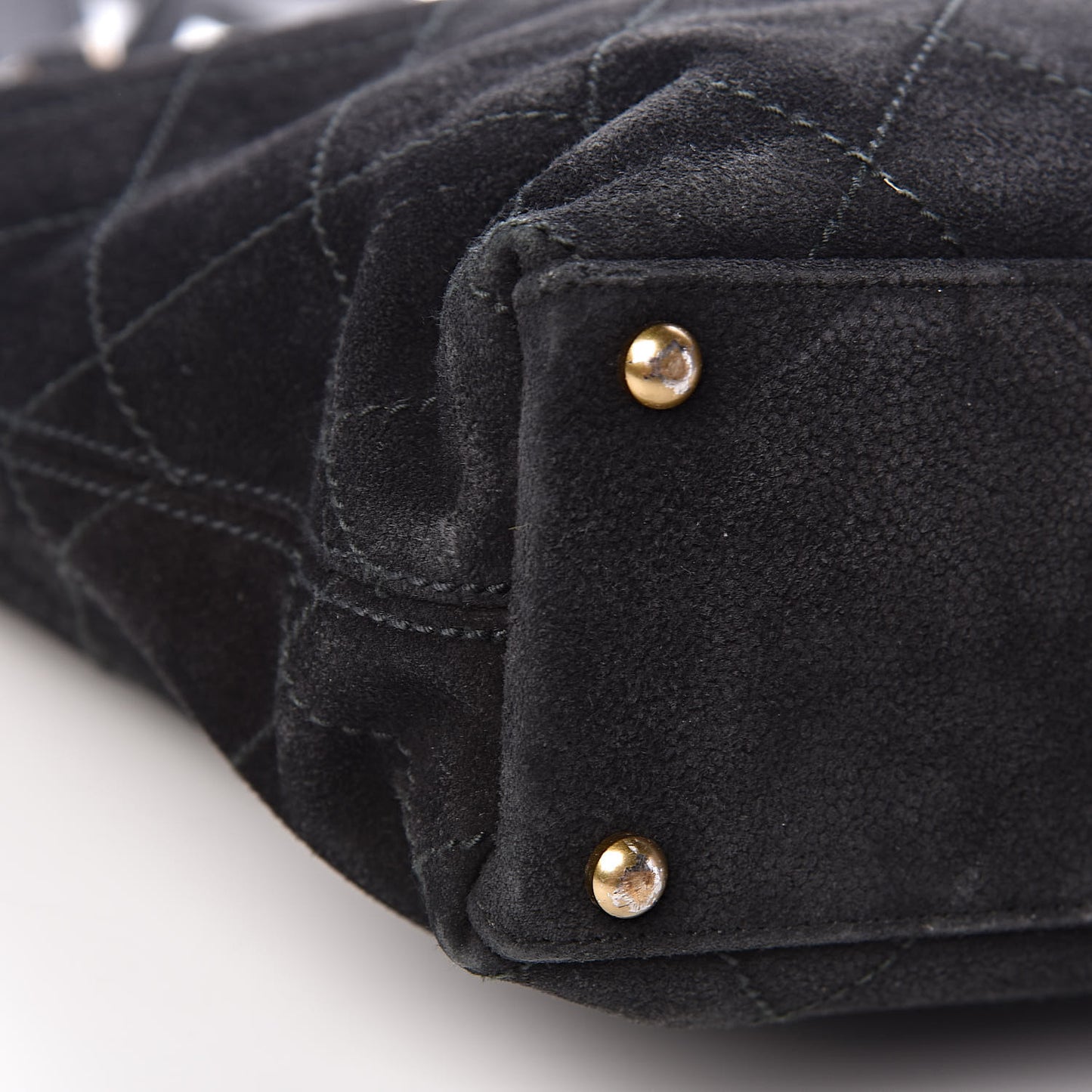 Iridescent Caviar Quilted Tote Black