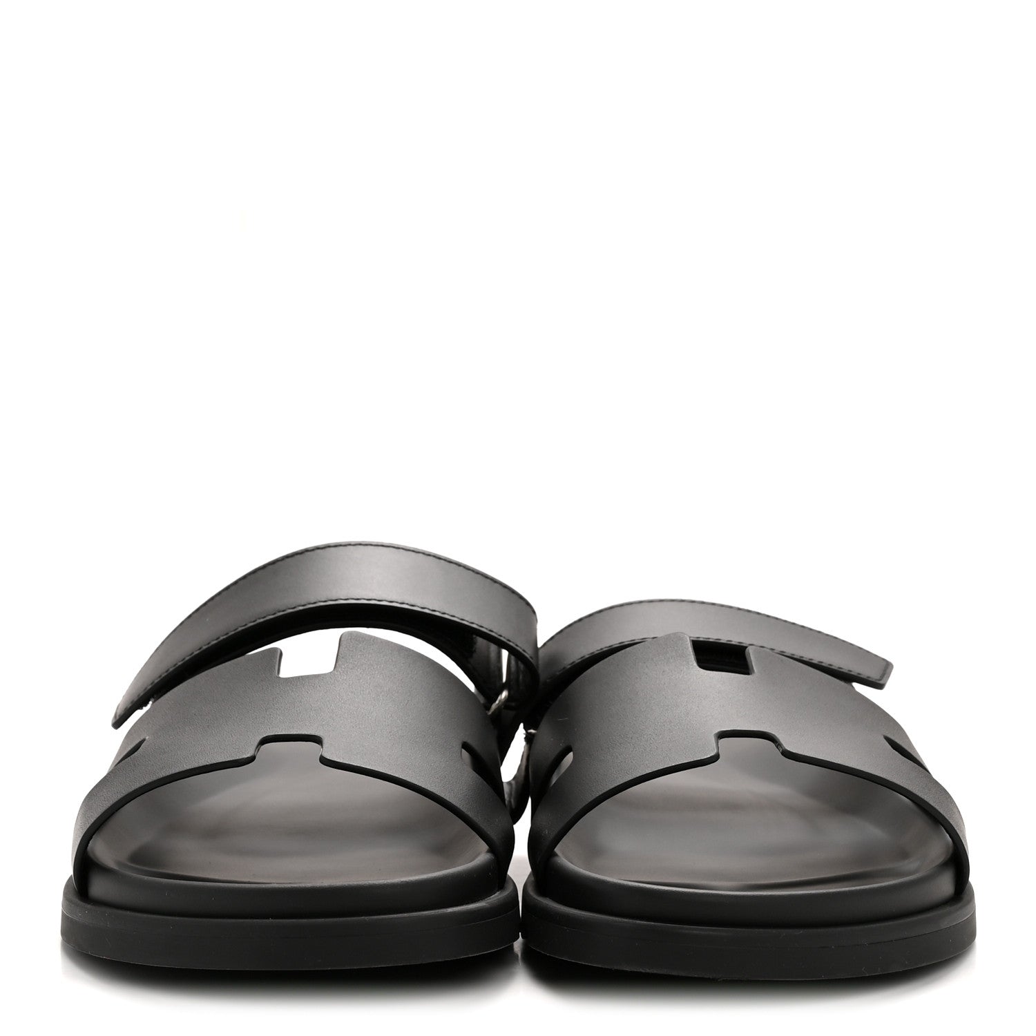 Hermes Calfskin Mens Chypre Sandals 44 Black 5 of 22