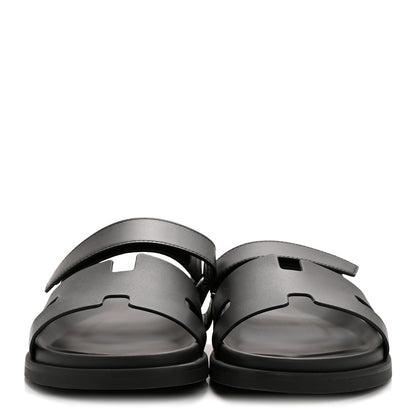 Hermes Calfskin Mens Chypre Sandals 44 Black 5 of 22