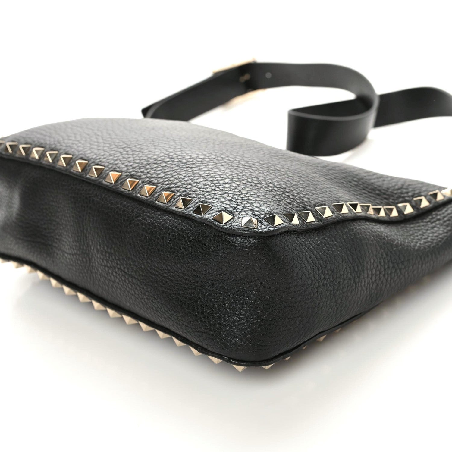 Valentino Garavani Pebbled Calfskin Large Rockstud Flip-Lock Messenger Bag Black 7 of 10