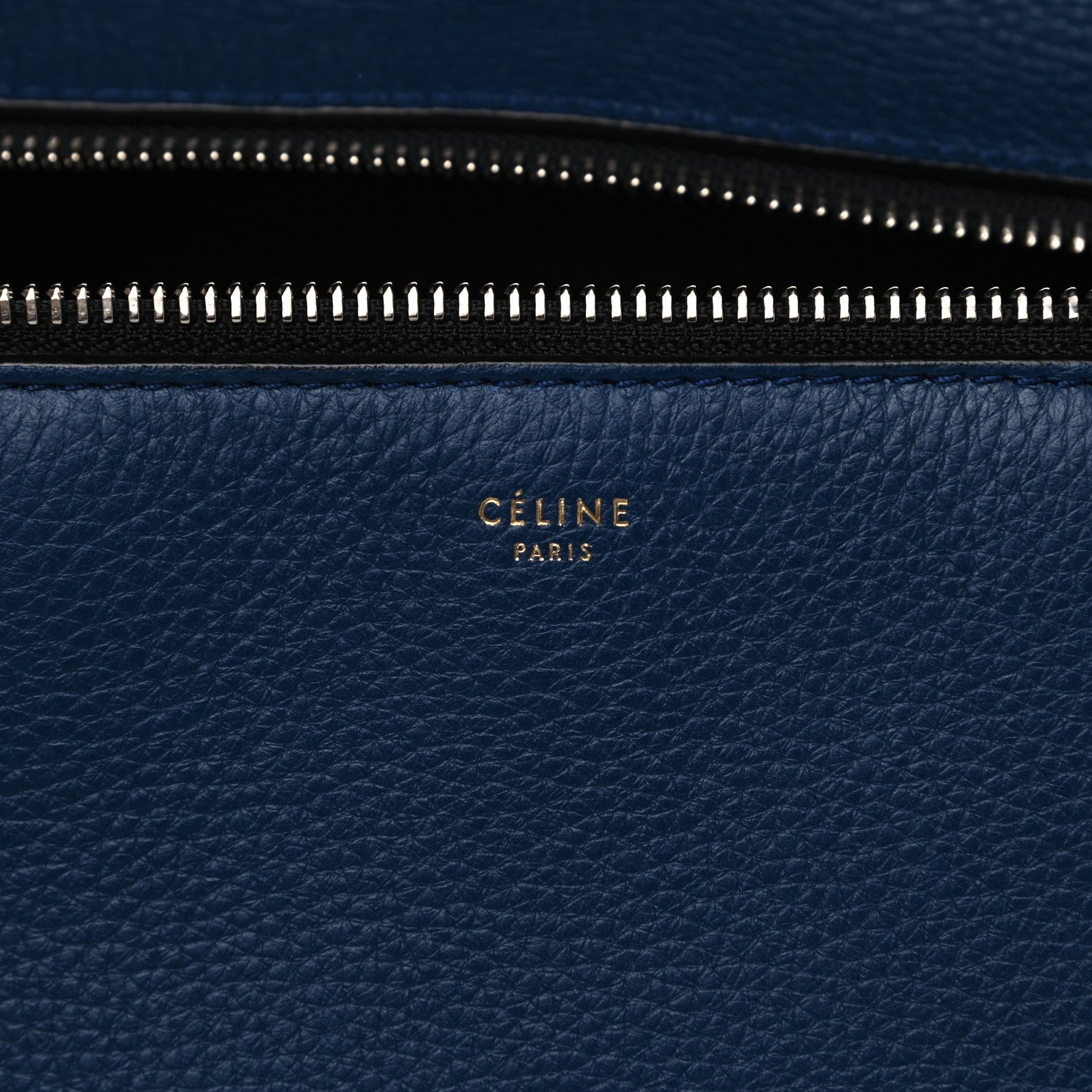 Celine Drummed Calfskin Medium Edge Shoulder Bag Ocean Blue 7 of 18