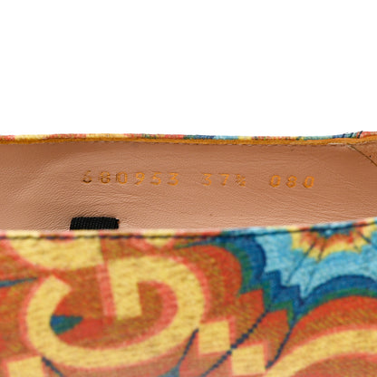 Gucci GG Supreme Kaleidoscope Calfskin Deva Horsebit Chain Embellished Flats 37.5 Blue Orange Multicolor Blue Agata 7 of 9