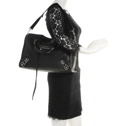 Balenciaga Chevre Silver Metallic Edge Hardware City Black 2 of 14