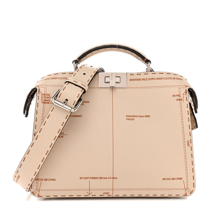 Fendi Cuoio Romano Vitello Cover Glazed Mini Peekaboo I SEE U Iconic Satchel Cameila 1 of 10
