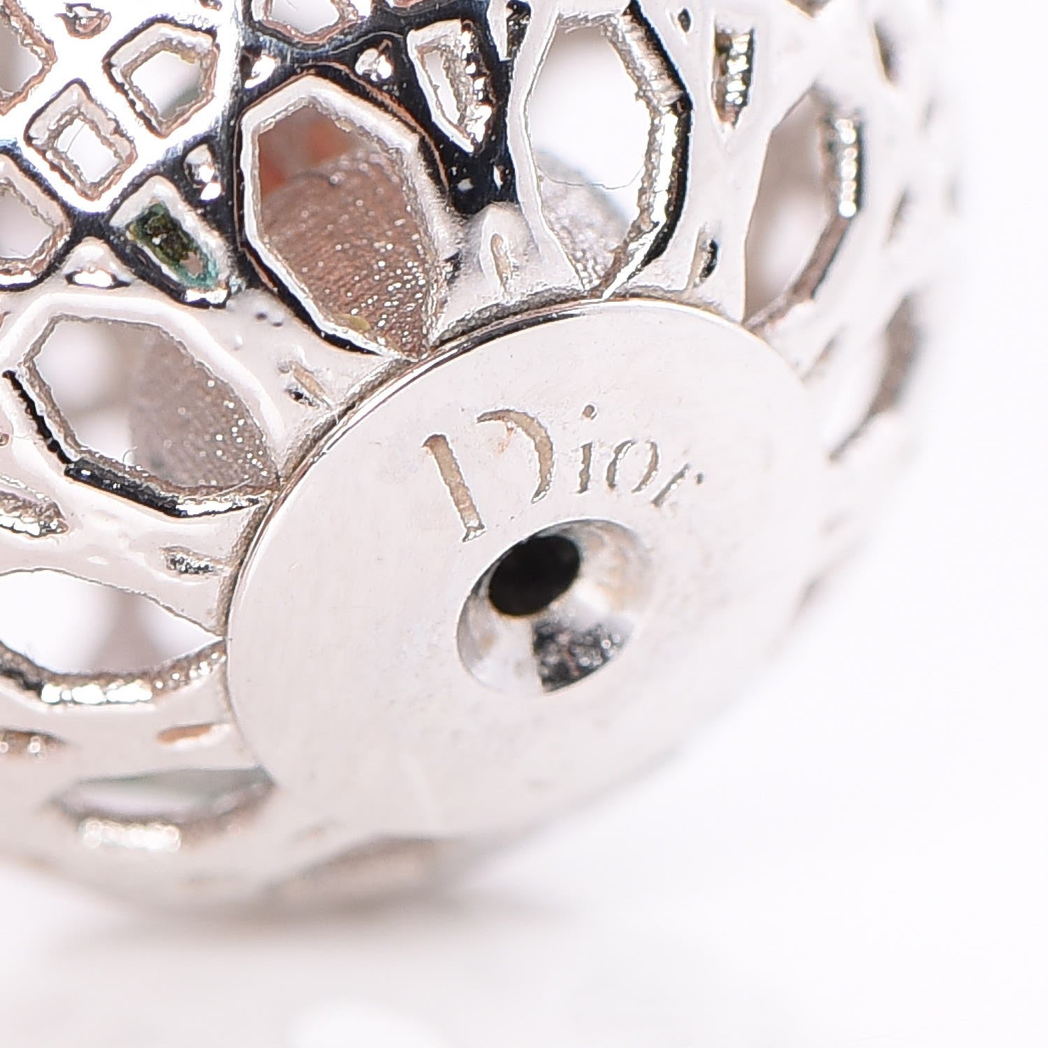 Christian Dior Cannage Mise En Dior Tribal Earrings Silver 5 of 6