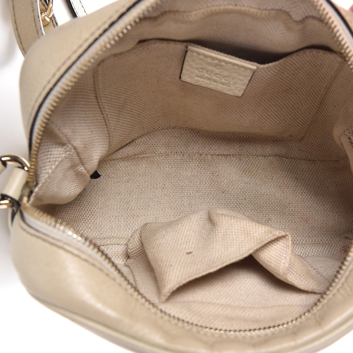 Pebbled Calfskin Small Soho Disco Bag Off White