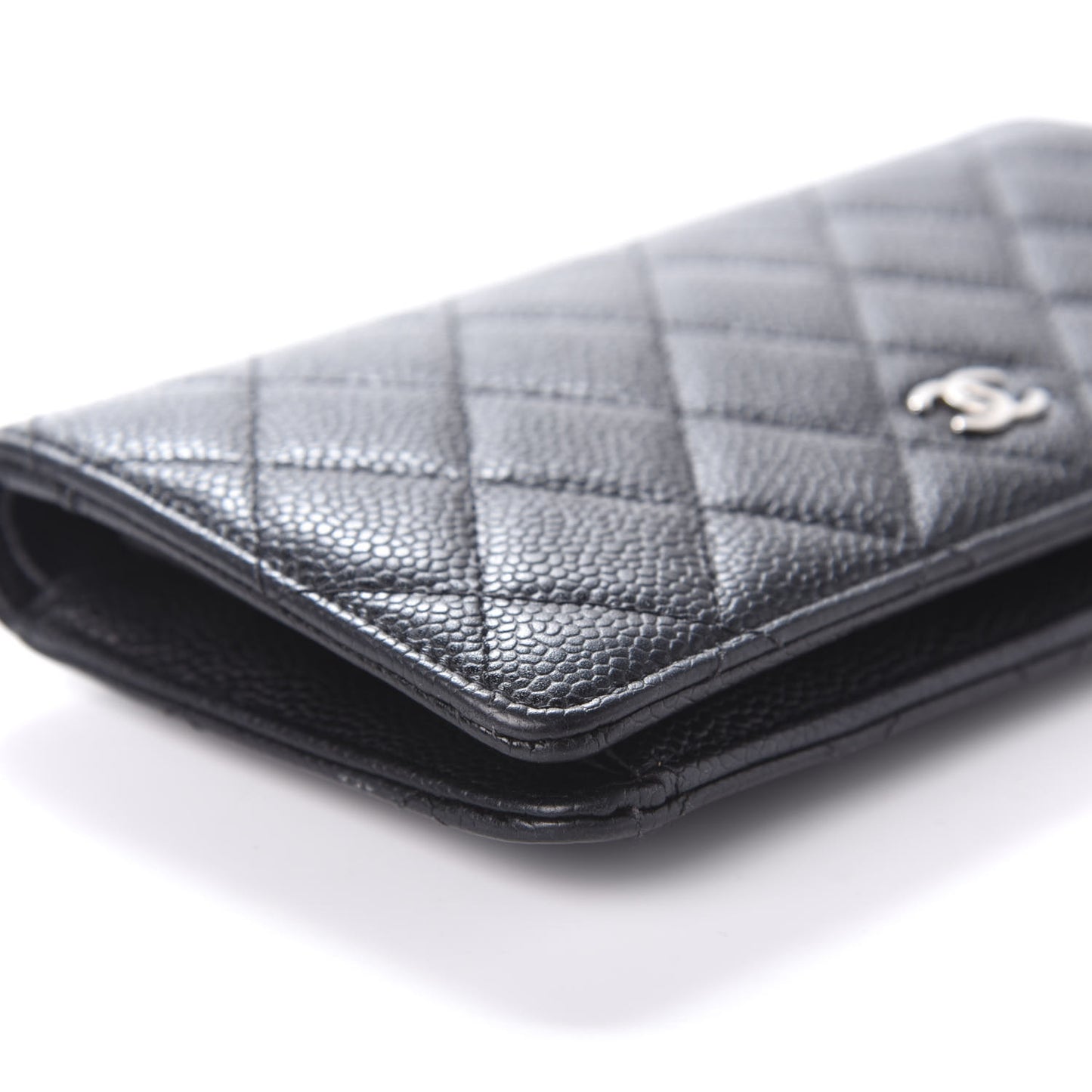 Caviar Quilted Yen Wallet Black