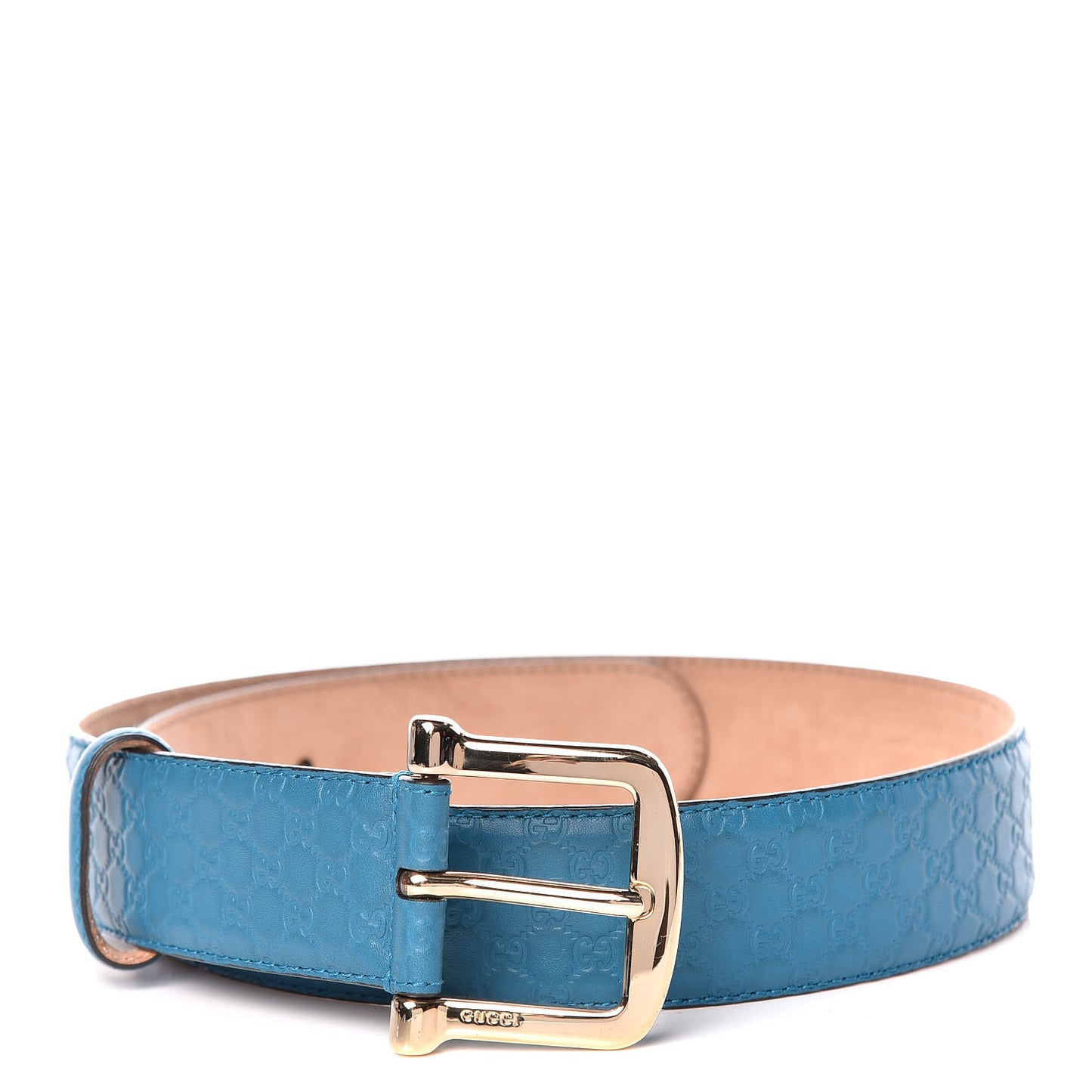 Soft Microguccissima Margaux Calfskin Belt 80 32 Deep Cobalt