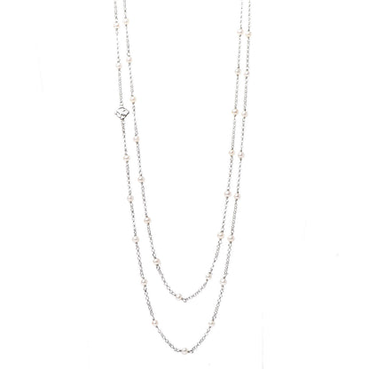 David Yurman Sterling Silver Freshwater Pearl Bead Chain Necklace 1 of 5