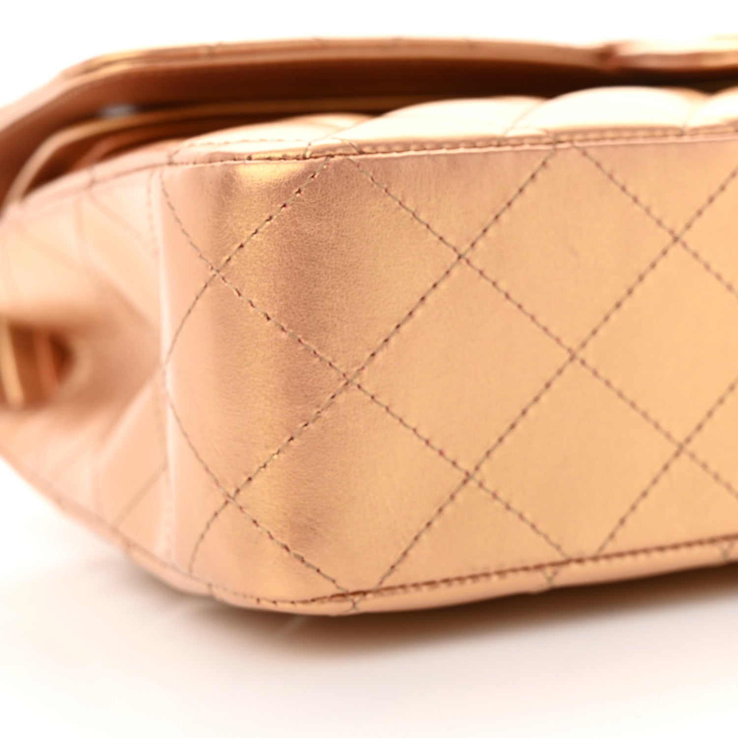 Chanel Metallic Lambskin Quilted Medium Double Flap Golden 9 of 12