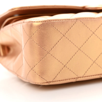 Chanel Metallic Lambskin Quilted Medium Double Flap Golden 9 of 12