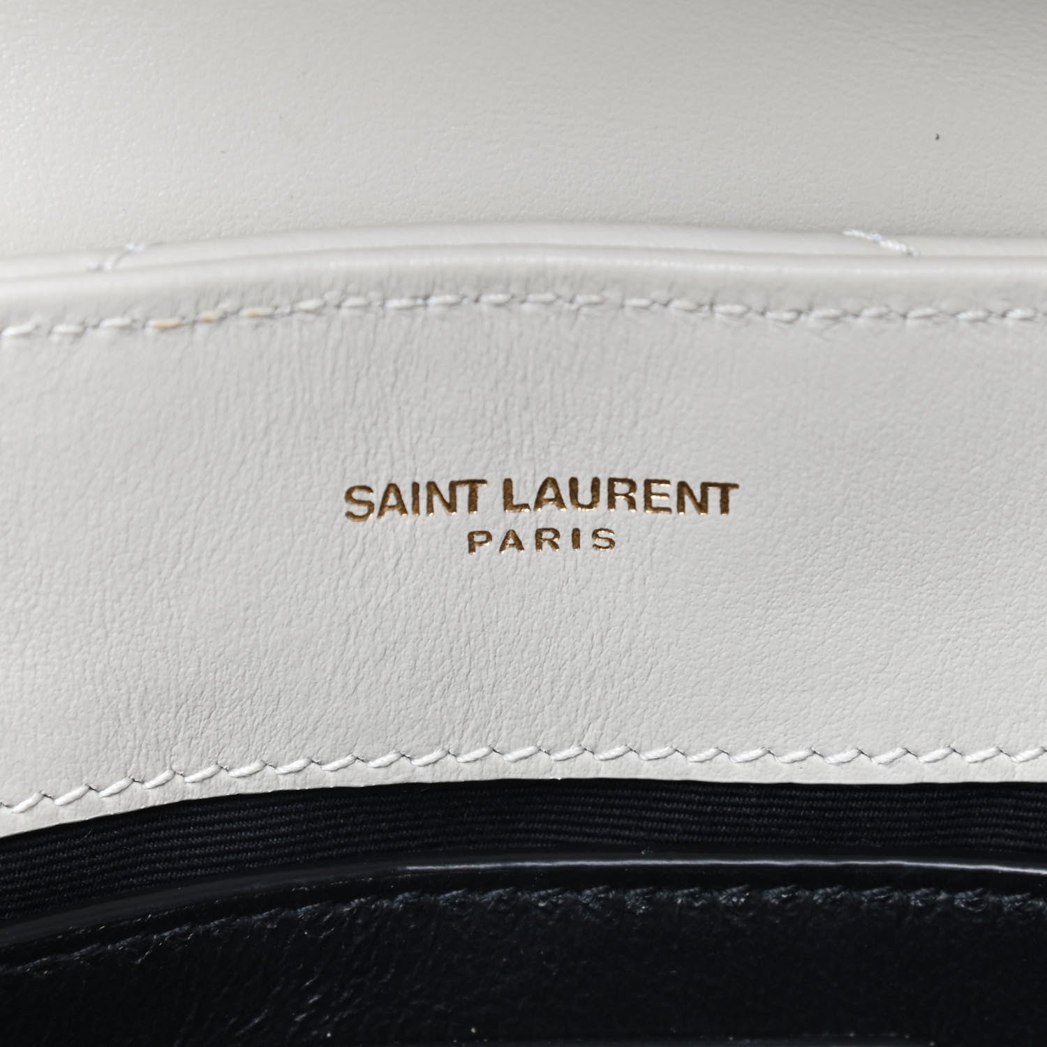 Saint Laurent Calfskin Y Quilted Monogram Small Loulou Chain Satchel Ivory 10 of 12