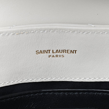 Saint Laurent Calfskin Y Quilted Monogram Small Loulou Chain Satchel Ivory 10 of 12