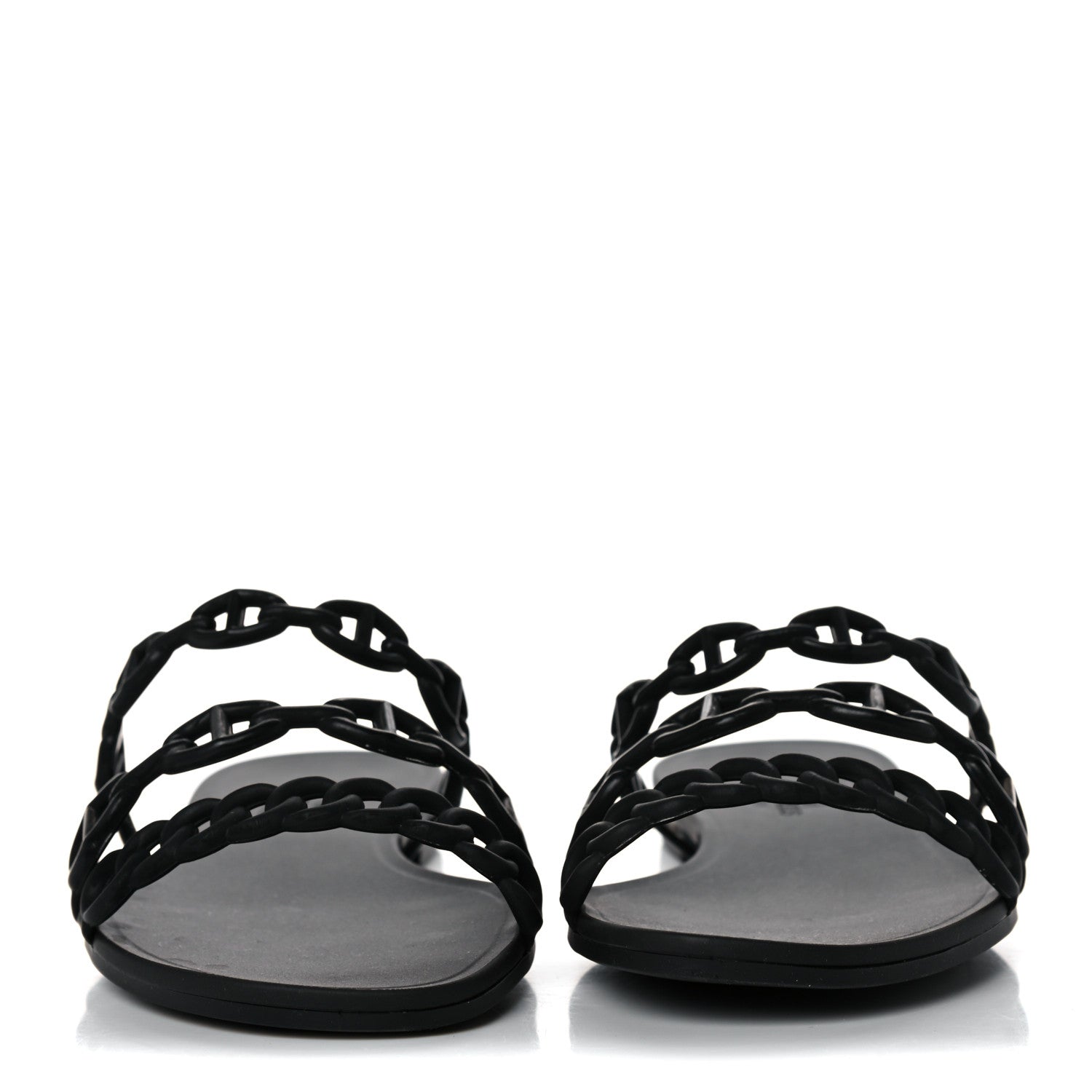 Hermes Rubber Chaine d'Ancre Rivage Sandals 35 Black 2 of 8
