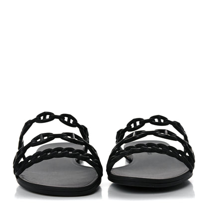 Hermes Rubber Chaine d'Ancre Rivage Sandals 35 Black 2 of 8