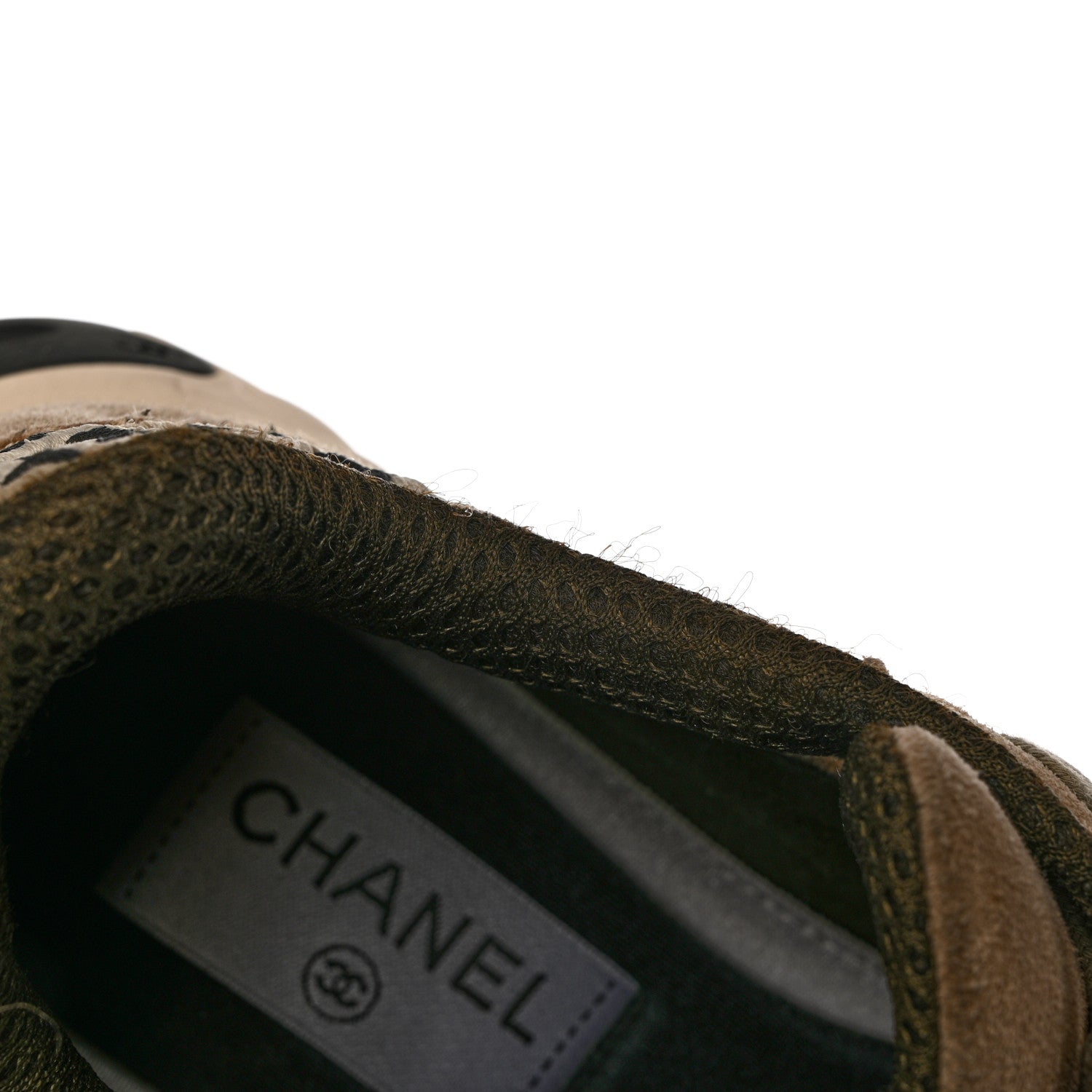 Chanel Suede Calfskin Embroidered CC Sneakers 36 Ecru Light Gray 11 of 12