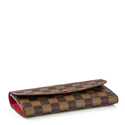 Louis Vuitton Damier Ebene Emilie Wallet Red 4 of 7