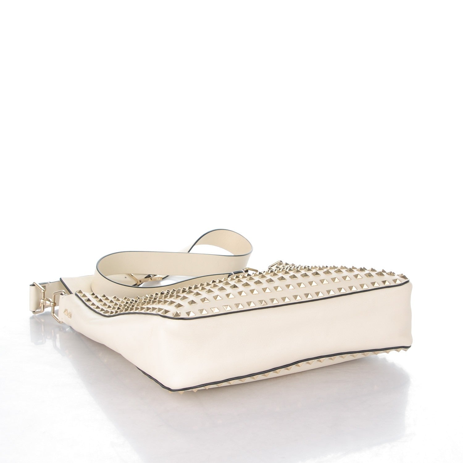 Valentino Garavani Vitello Large Rockstud All Over Flip-Lock Messenger Bag Light Ivory 4 of 8
