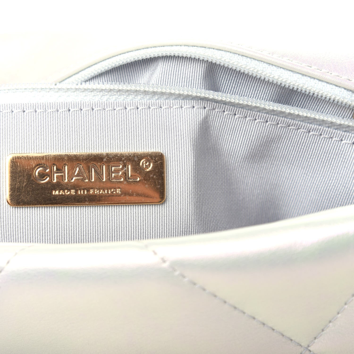 Chanel Iridescent Calfskin Quilted Medium Chanel 19 Flap White 6 of 11